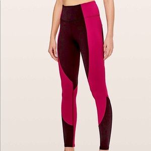 NWOT Lululemon Wake & Train Color Block High-Waisted Leggings